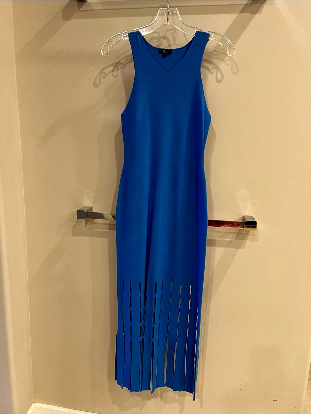 Rails Royal Blue Sleeveless Maxi Dress with Cutout Fringe Hem